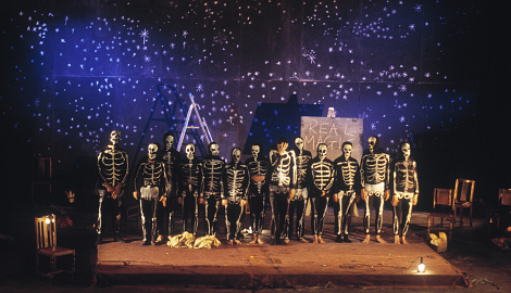 Skeleton costume team photo